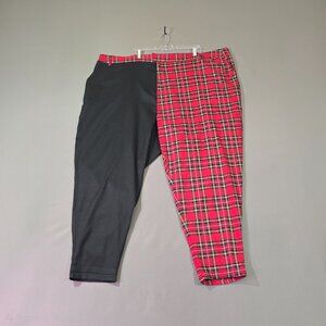 Hot Topic Split Plaid Pants Womens Plus 5 Red Tartan Black Goth Punk